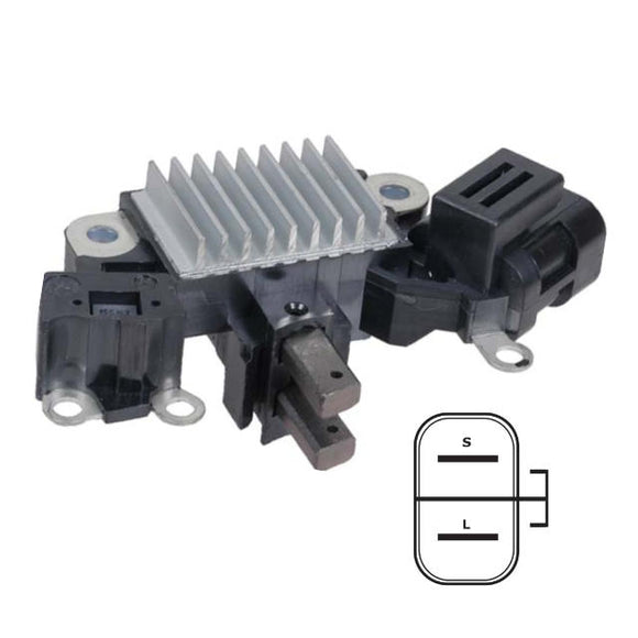 Voltage Regulator with Brushes Regulator for Nissan Sentra with Hitachi LR180-769, LR180-769B, LR180-769F, LR180-769R - 80041571