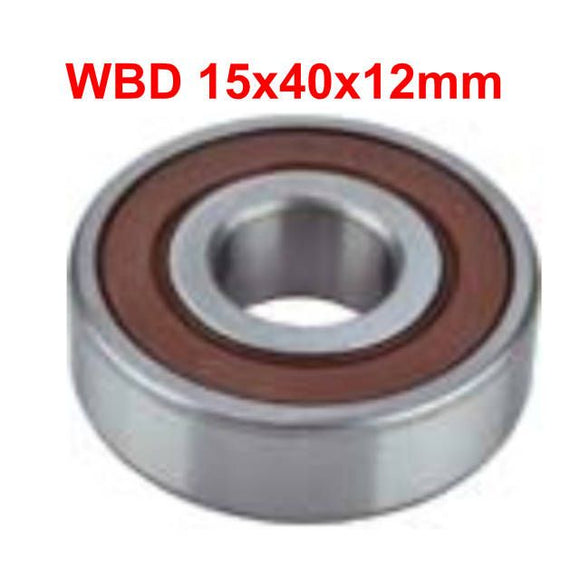 Alternator Ball Bearing WBD 15x40x12mm Ref# 6203-15-2RLD/C3, 593691 - 51002