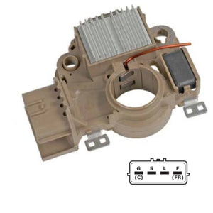 Voltage Regulator On Mitsubishi Alternators C(G)-S-L-FR Terminals, 14.5 Volt set (Replacing MD619268, A866X34172)
