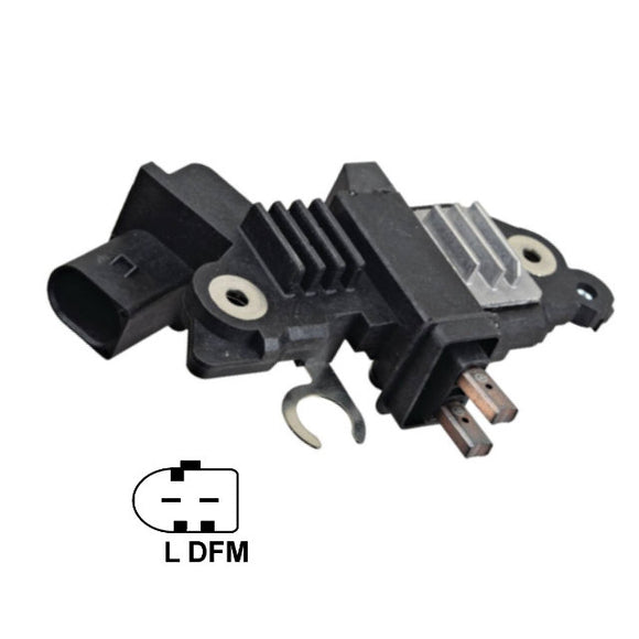 Voltage Regulator w/Brushes Replacing Bosch 1986AE0136, F00M144155, F00M145266, F00M145365, F00M145883 - 80201235