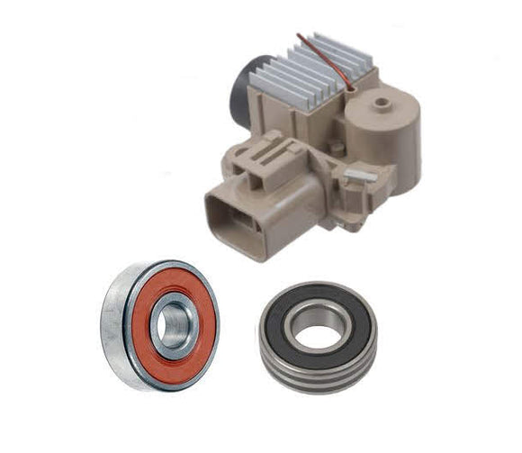 Alternator Rebuild Kit 2001-2005 Kia Rio Voltage Regulator, Brushes & Bearings for 80 Amp Mando Unit - 13948RK