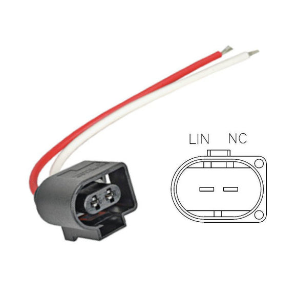 Repair Connector Harness Lead, 2 Wire seen on Bosch and Valeo applications - 9801063