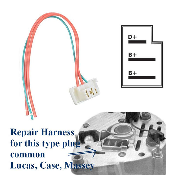 Harness Repair Plug & Lead for Bosch; Lucas 15ACR, 16ACR, 17ACR, 18ACR Series Alternators -9880100B