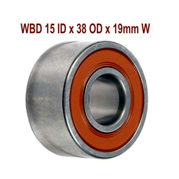 WBD Bearing, Double Sealed, 15mm ID x 38mm OD x 19mm W - 53814