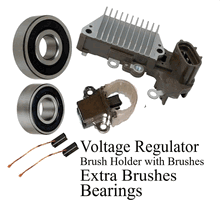 Alternator Rebuild Kit; Voltage regulator, Brushes, & Bearings 1998-2002 Jaguar Vanden Plas XJ8 XJR XK8 XKR - 13758RK