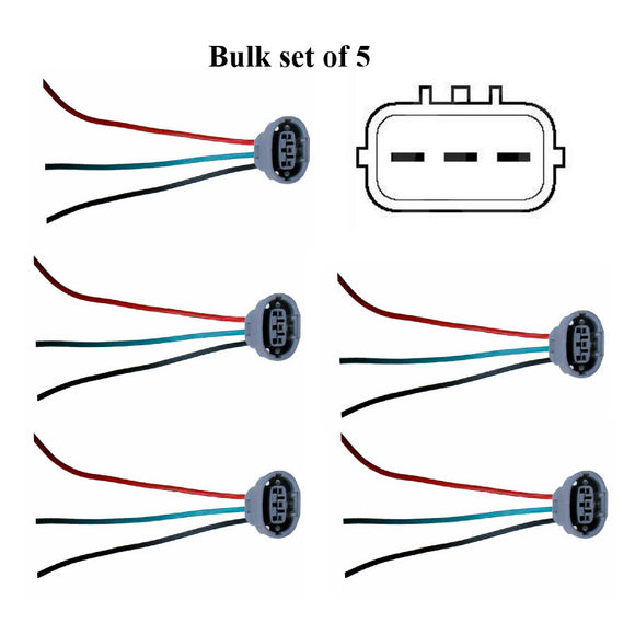 5 Pack Alternator Plug Harness Repair Lead (Pigtail) 3 Wire Lead for Hundreds of Popular S, IG, L Alternators
