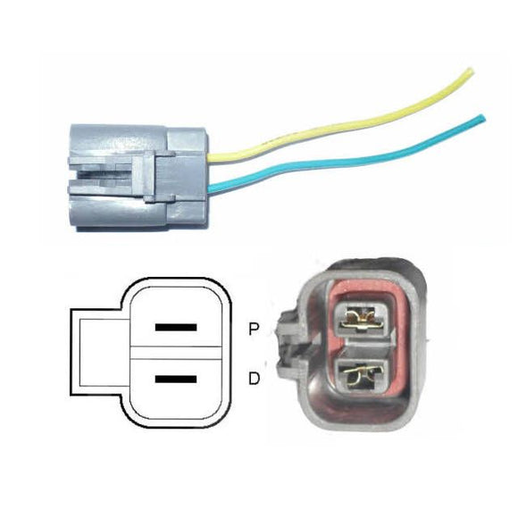 2 Wire Alternator Plug Harness Connector for 'P' 'D' Terminal Alternator Regulator - 9801303
