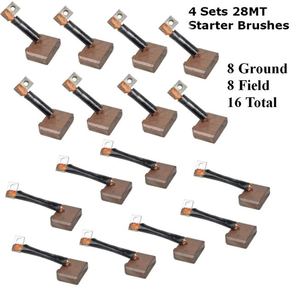 28MT Starter Brush Set R140 R141 (4 Sets = 16 Brushes)  Brush Set replacing 10456457 & 10456458