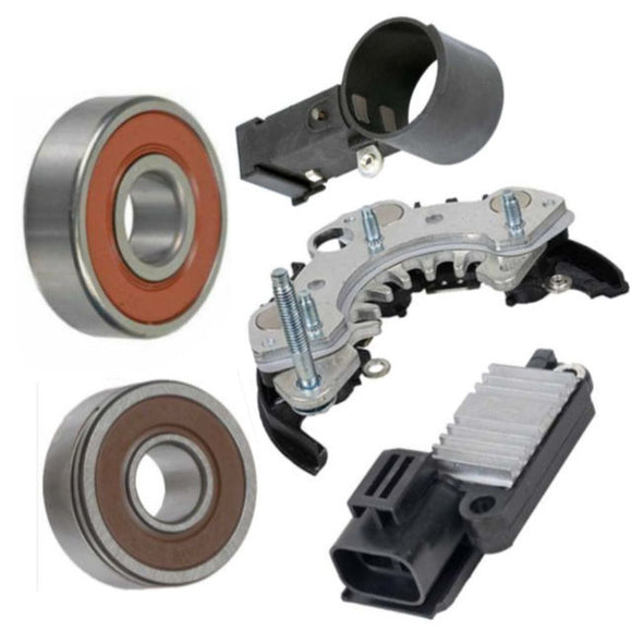 Alternator Parts for 1990-1993 Nissan D21 Truck Pathfinder V6 3.0L Regulator, Rectifier Diodes, Brushes, Bearings