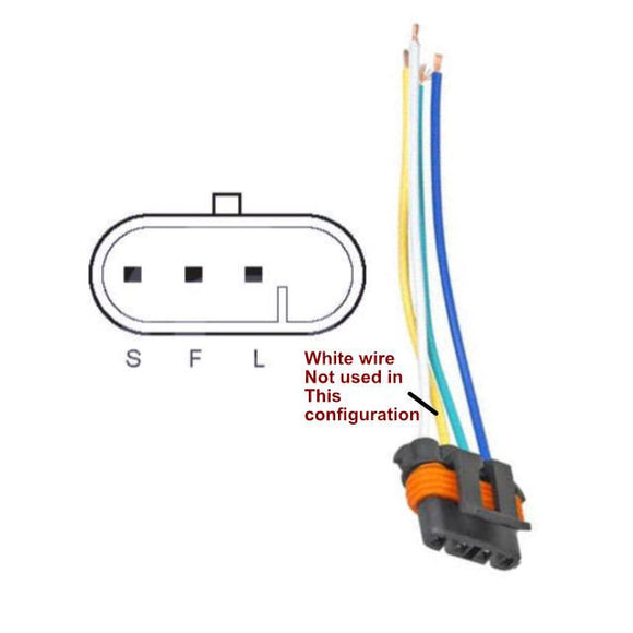 Alternator Lead Harness Pigtail on GM with 3 Wire / Pin for Plug (one space blank) Configuration Code 922 - 9801922
