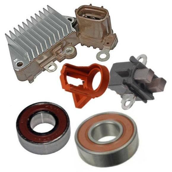 Alternator Rebuild Kit for Case New Holland SBA18504-6440 Denso 101211-1390 Regulator, Brushes, Bearings - 11844RK