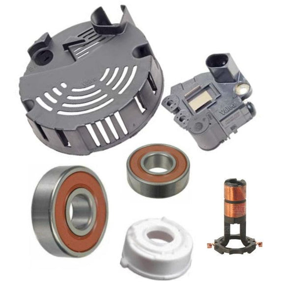 Alternator Repair Kit 2001-2005 Mercedes C240 C320 ML320, Brushes, Regulator, Bearings (for Valeo SG12B023) - 13928RK