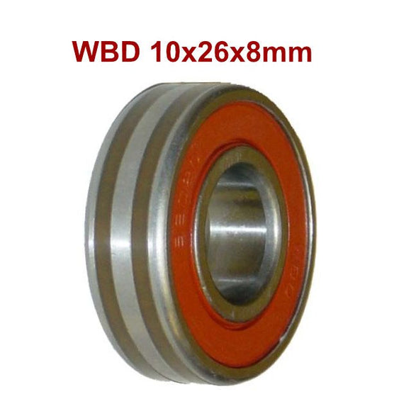 Bearing, Ball, Premium, 6000LU, Double Sealed, 10mm ID, 26mm OD, 8mm W - 52604