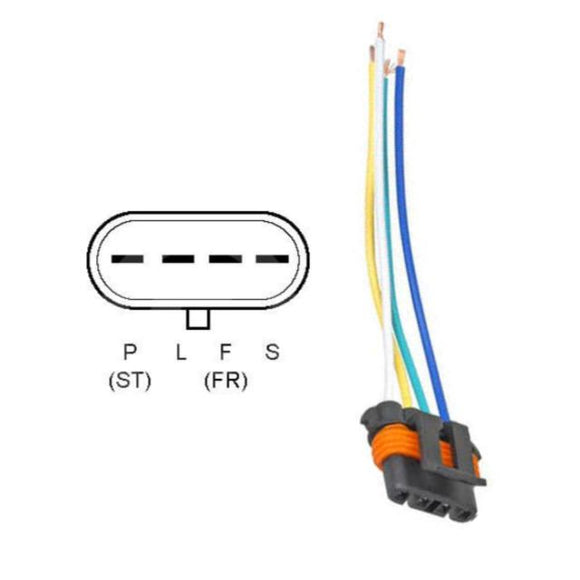 GM Alternator Pigtail, 4 wire, Plug Repair Harness - 9801314