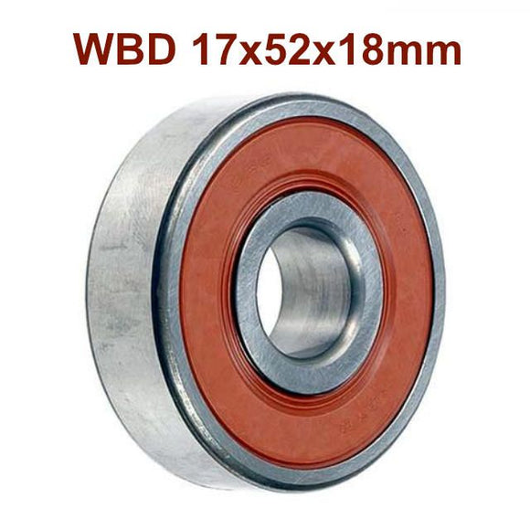 Premium WBD Bearing for Mitsubishi Alternators 17mm ID x 52mm OD x 18mm W - 55226