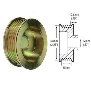 Pulley, 5 Groove, 57mm Rib OD x 17mm Bore - 79502259