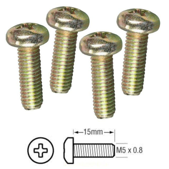 Screw, M5 x .8 15mm, Set of 4, Common for Mitsubishi Alternator Drive End Bearing Retainer Attaching - 96030315