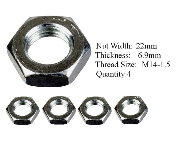 Nut, Hex, M14-1.5, 6.9mm Thick (pkg of 4) - 95001505