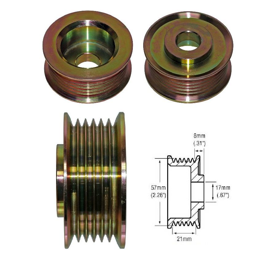 6 groove shop alternator pulley